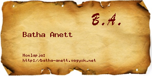 Batha Anett névjegykártya